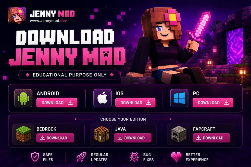 Download All File of Jenny Mod - Bedrock  MCPE and Java Edition